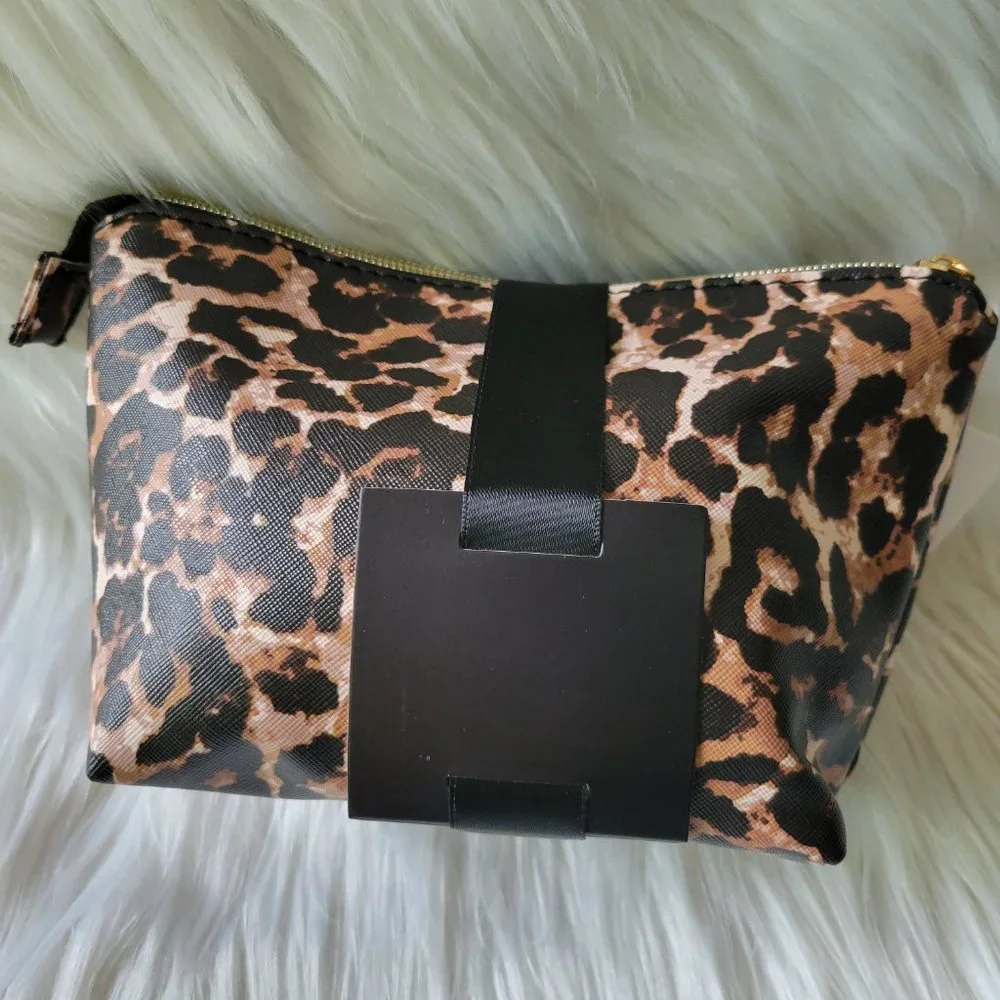 Leopard Print 2 Piece Cosmetic Bag Set